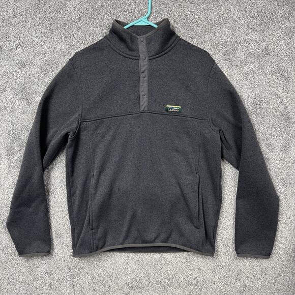 LL Bean Fleece Pullover Sweater M Slightly Fitted Gorpcore Outdoors Quarter Snap - Picture 1 of 12